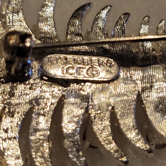 Vintage Eisenberg Ice Silver Crystal Signed Tree Brooch Aurora Borealis - Picture 5 of 6